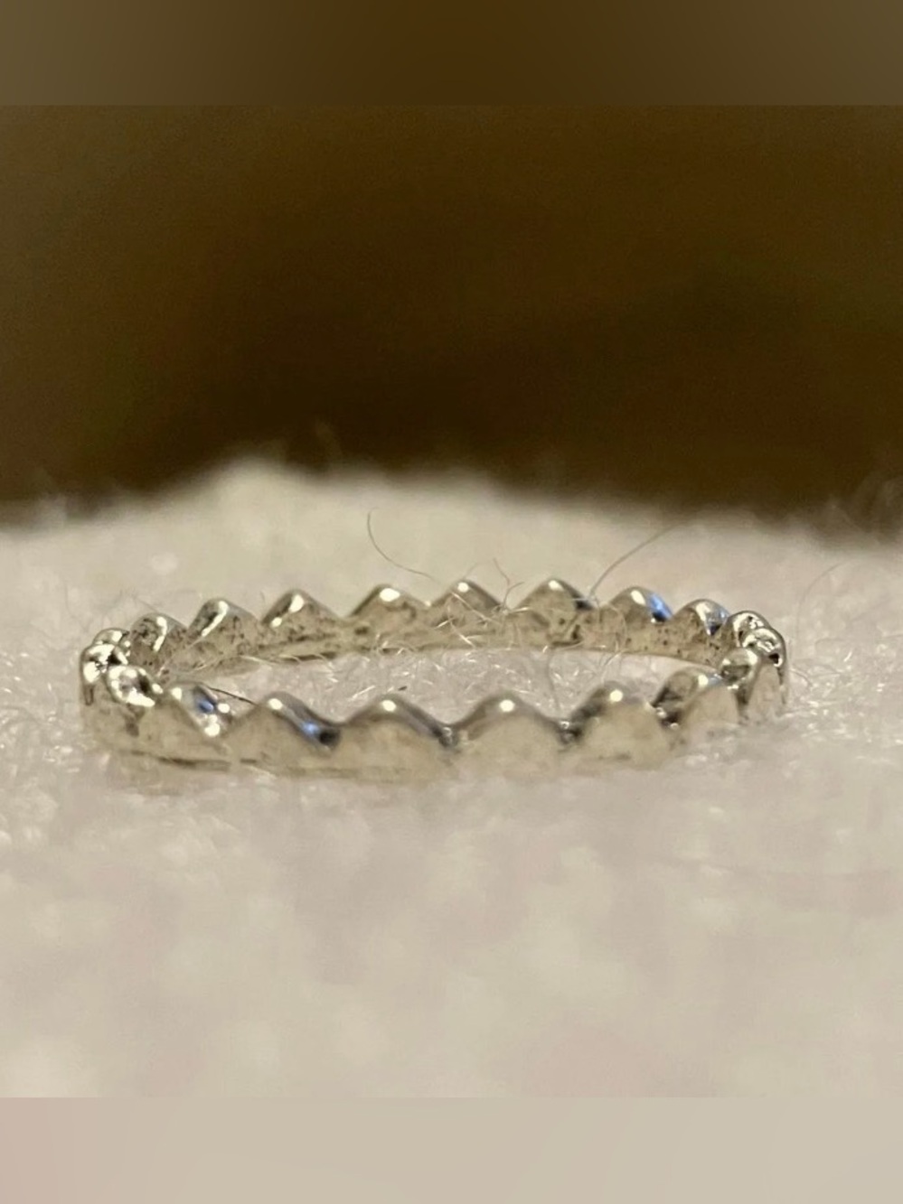 Silver-Tone Scalloped Crown Ring